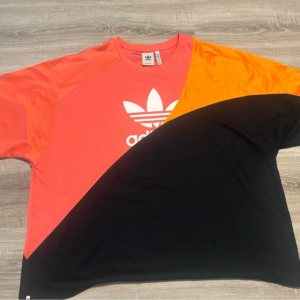 adidas Men's Short Sleeve Tee - Coral, Orange, and Black